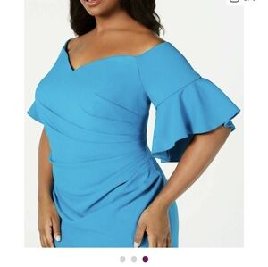 Calvin Klein Cerulean One-Shoulder Dress